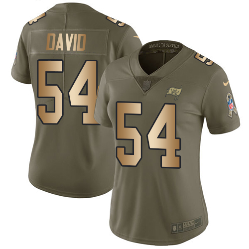 Nike Buccaneers #54 Lavonte David Olive/Gold Women's Stitched NFL Limited Salute to Service Jersey - Click Image to Close